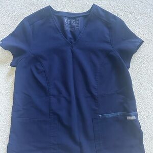Figs Women’s Navy Blue V-Neck Scrub Top